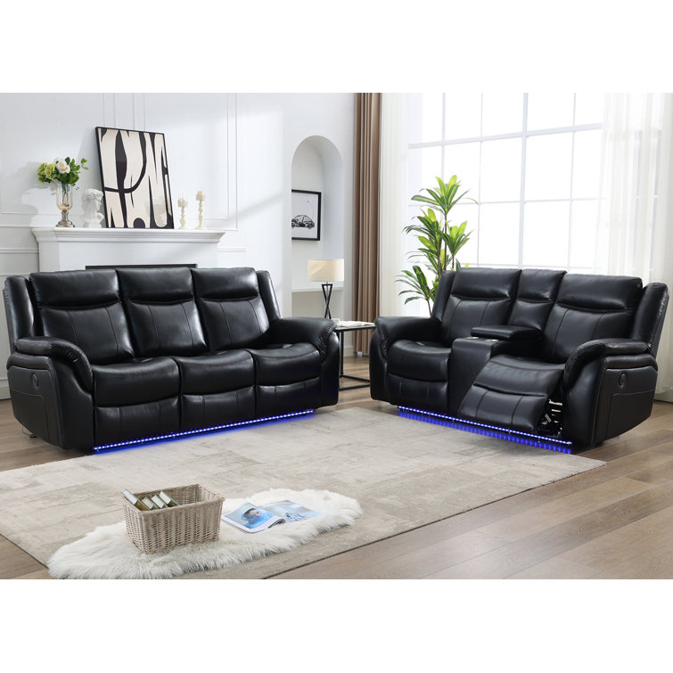 LEVIN 2 Piece Faux Leather Reclining Living Room Set Wayfair